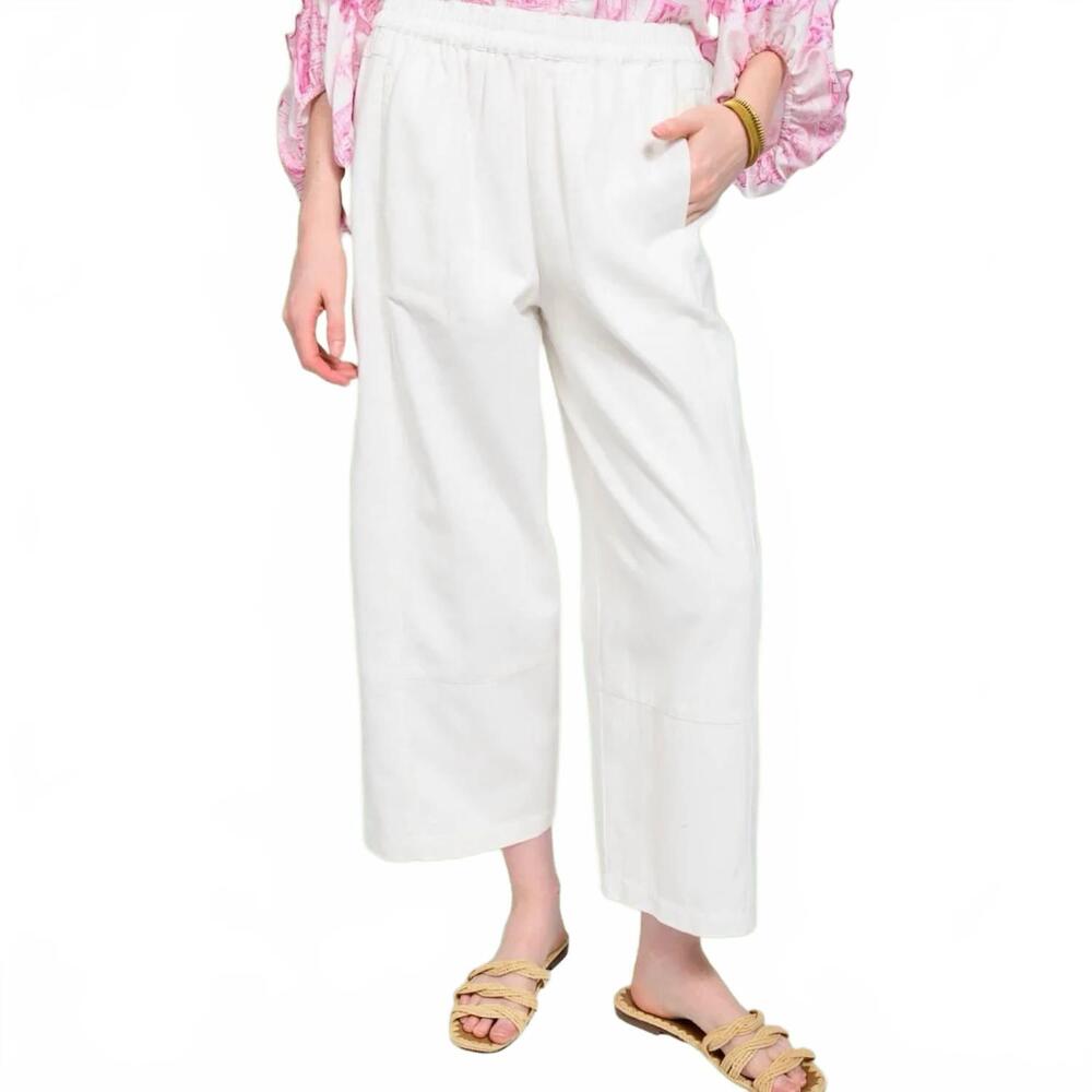 NEW IVY JANE the alabaster barrel pants in white